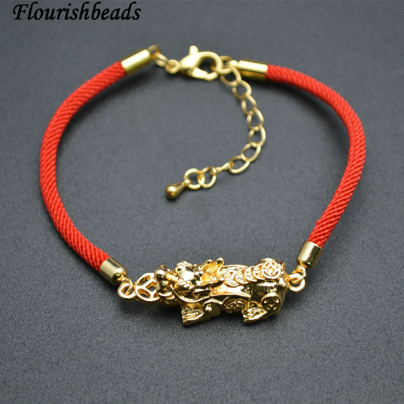 Chinese Dragon Anti-fade Gold Electroplating Copper lobster Hook Chinese Knot Bracelet