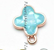 One Loop Natural Abalone Shell Clover Bracelets Charms