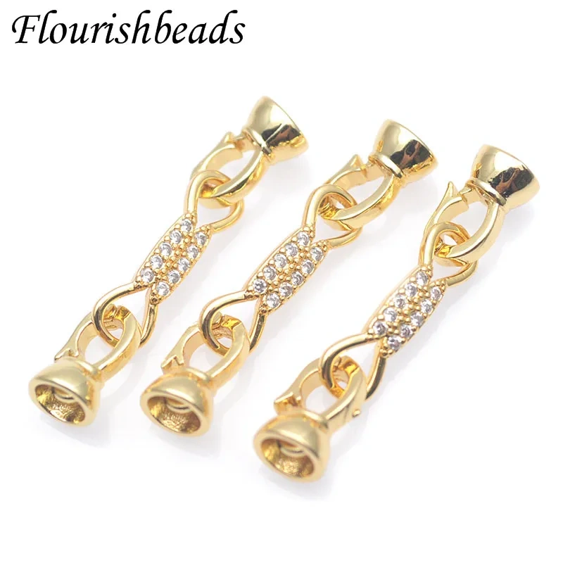 Shiny Gold DIY Pearls Necklace Bracelet Handmade Components Connector Clasps Jewelry Making Supplies 10pcs/lot