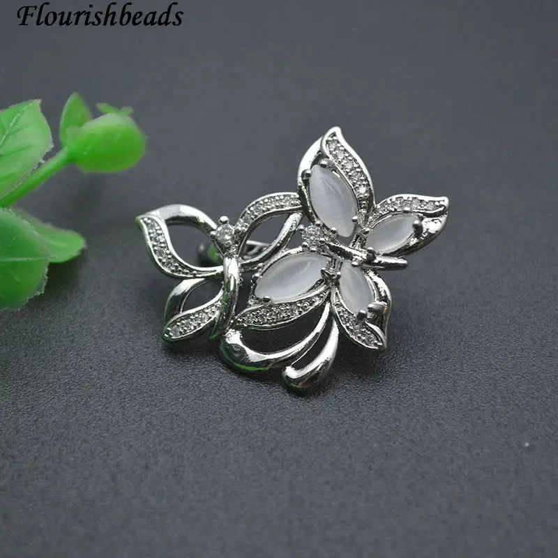 Jewelry Findings Flower Fastener Clasps &amp; Hooks Paved CZ Beads DIY Necklace Accessories for Jewelry Making 10pcs/lot