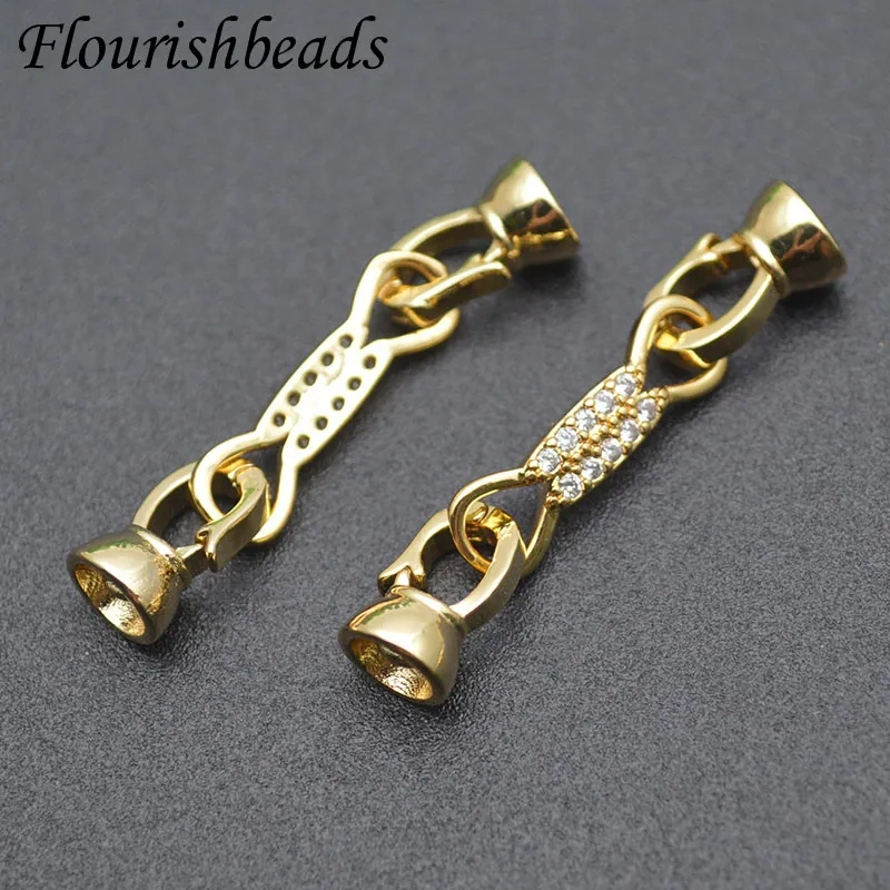Shiny Gold DIY Pearls Necklace Bracelet Handmade Components Connector Clasps Jewelry Making Supplies 10pcs/lot