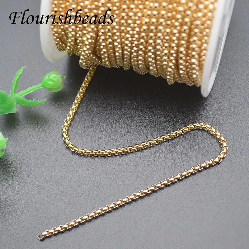 2.5mm 3mm Width Nickel Free Gold Color Chains for DIY Necklace Bracelet Jewelry Making 10Meter/lot