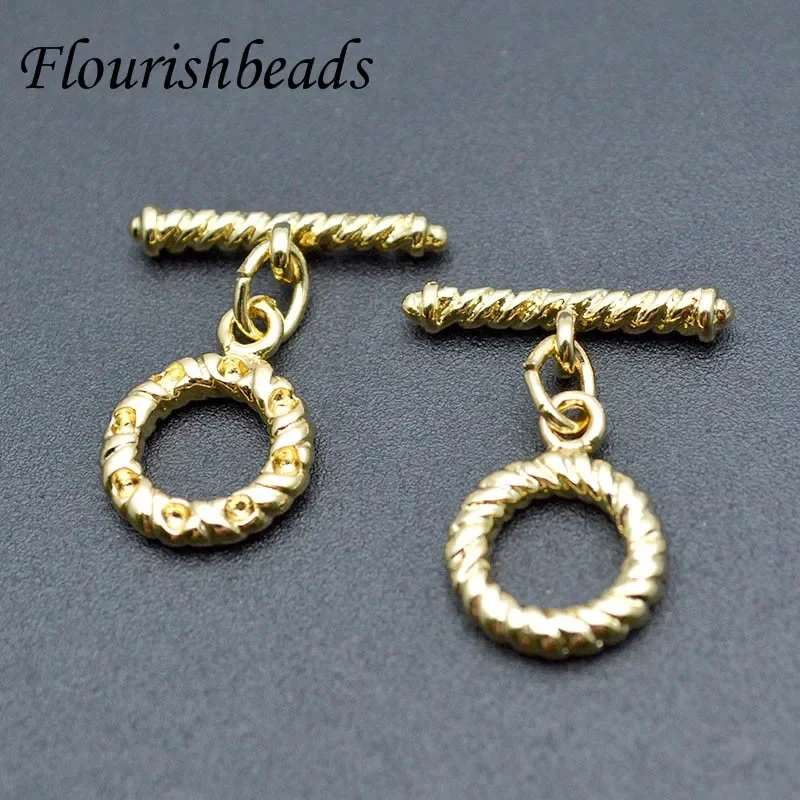 10set Gold Color Round Shape OT Clasps Toggle Clasps Buckle Connector for Bracelet Necklace Jewelry Making Supplies
