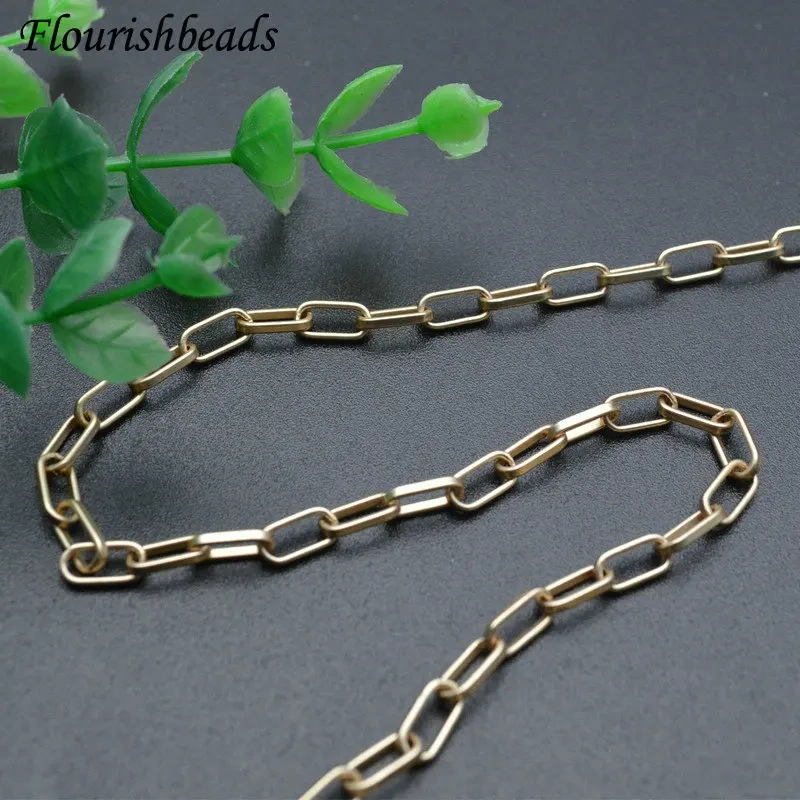 10m Matte Gold Color 4x9mm Square shape Chains for Men Women Wheat Figaro Rope Cuban Link Chain