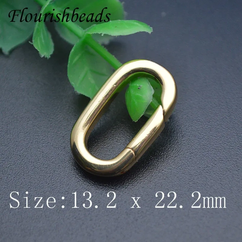 3 Size Gold Color Push Gate Lock Oval Carabiner Spring Clasps for DIY Hand Made Necklace Jewelry Making Accessories 10pcs/lot