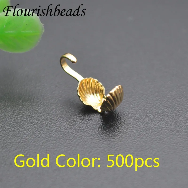 300-500pcs High Quality Real Gold Plated Nickel Free Crimp Beads Cover for Bracelet Necklace Chains DIY Jewelry Making Supplies