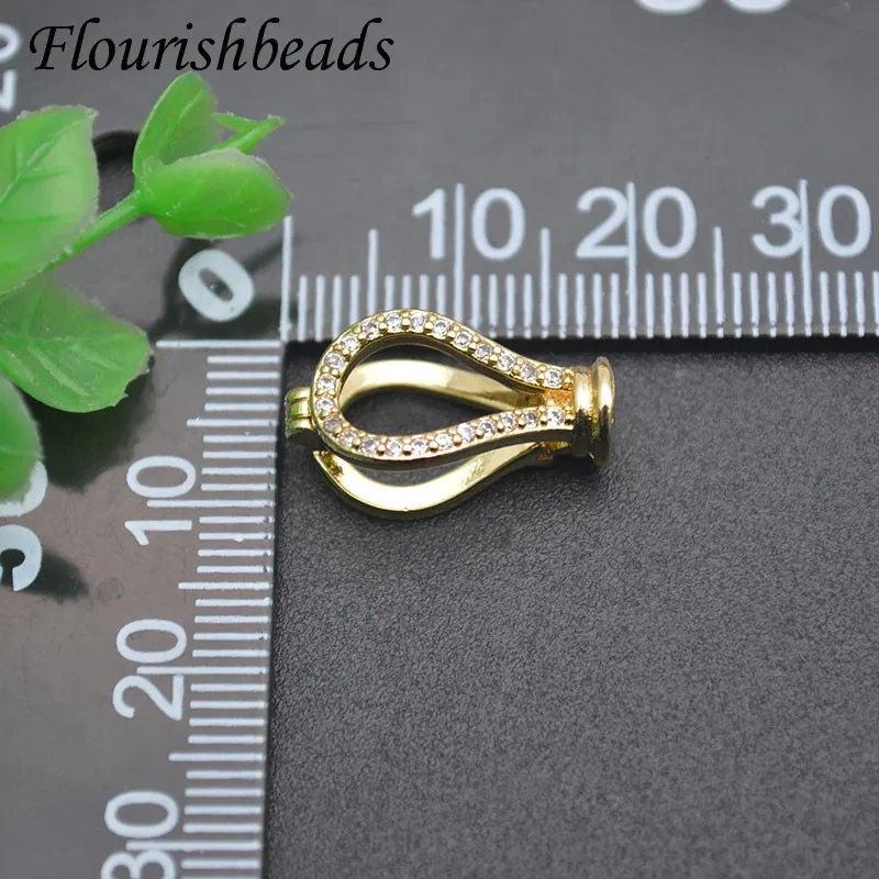 High Quality Crown Shape Connector Clasp Paved CZ Beads Brass Gold Plated Jewelry Making Accessories 10-20pcs/lot