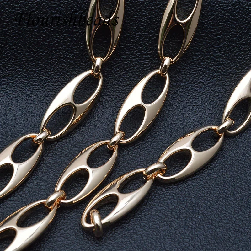 3x13mm New Arrived Real Gold Plating Metal Pig Nose Shape Copper Chains for Jewelry Making Supplier 5 Meter/lot