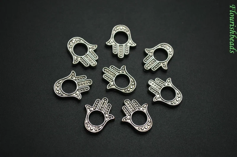 Jewelry Findings 12x16mm Metal Alloy Hand Charms fit Fashion Necklace or Bracelets Making