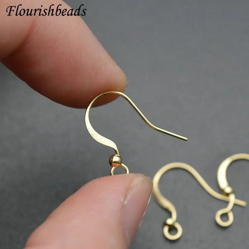 Anti-rust Color Remain Plating Metal Fish Wire Earring Hooks for Dangle Earrings DIY Woman Jewelry Findings Godl / Silver 50pc