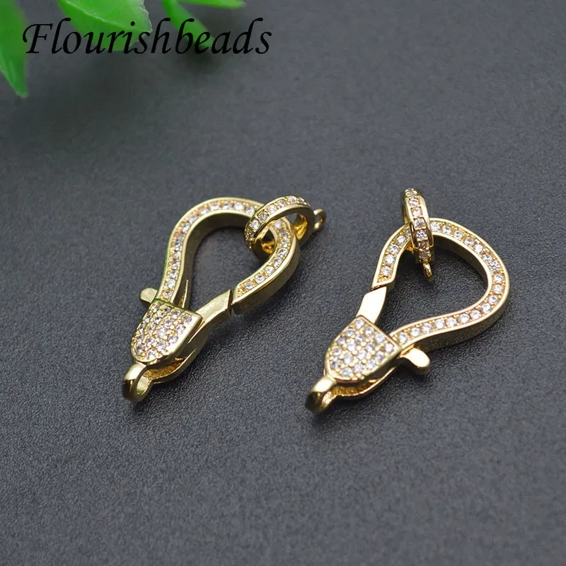 Big Size 10pcs Nickel Free Real Gold Plating Lobster Clasps Carabiner Fasteners DIY Bracelet Jewelry Accessories