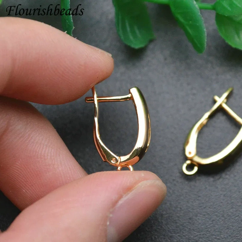50pc/Lot High Quality Anti-rust Real Gold Plating Metal Earring Hooks Women DIY Jewelry Making Components Supplies