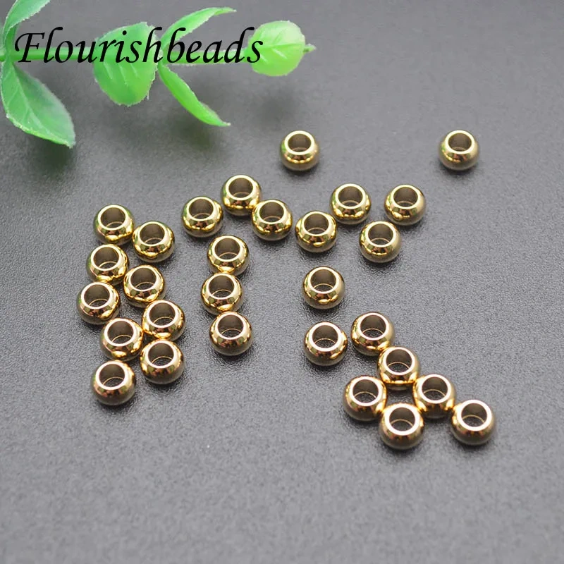 Wholesale 200pcs Jewelry Findings Diy 3mm Hole Gold Round Metal Beads Smooth Ball Spacer Loose Beads for Jewelry Making