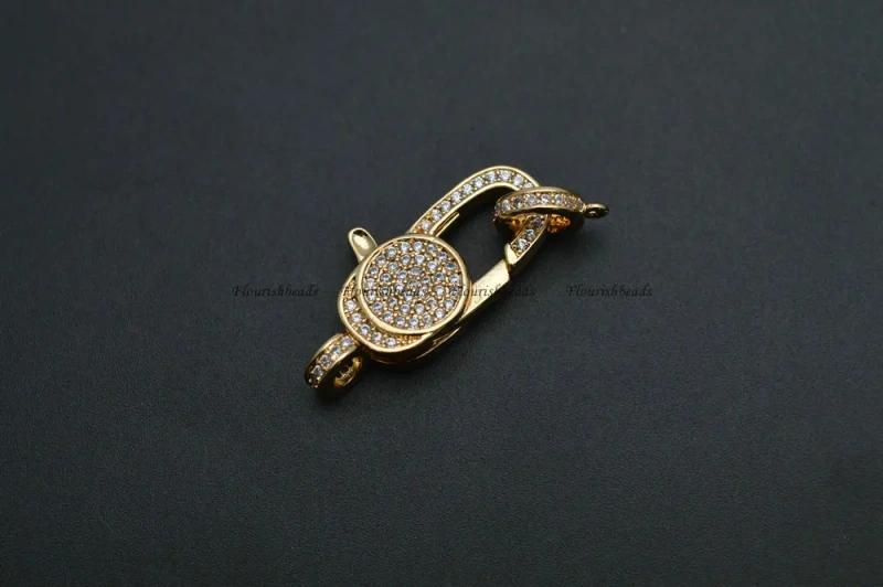 Paved CZ Zircon Big Size Necklace Clasps Jewelry Findings  Lot  Various Color: Gold /  Rose Gold / Gun Metal / Rhodium