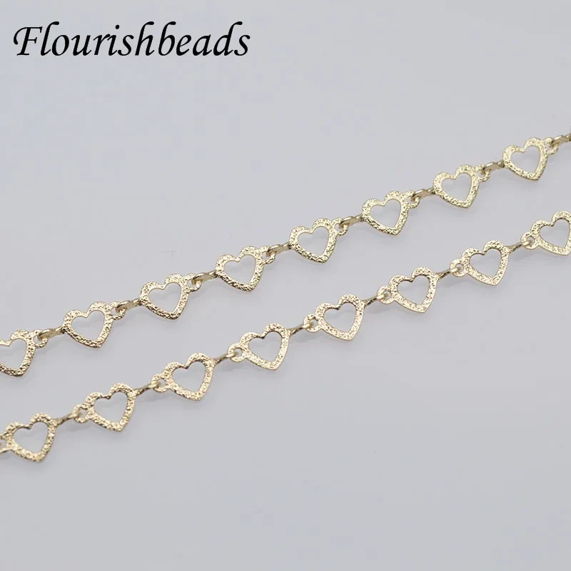 10 Meter Real Gold Plating Leaf Lip Heart Coin Shape Charm Link Chains DIY Handmade Accessories for Necklace Jewelry Making