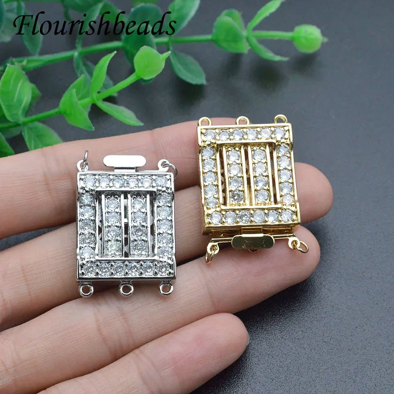 5set New Design High Quality Metal Brass Gold Plated Rectangle Box Clasps Connector DIY Bracelet Accessories for Jewelry