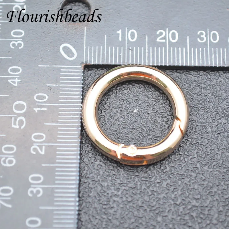 Wholesale 20pcs/lot 25x25mm Gold Plated O Ring Openable Round Spring Clasp Carabiner Kechains Bag Hook Accessories