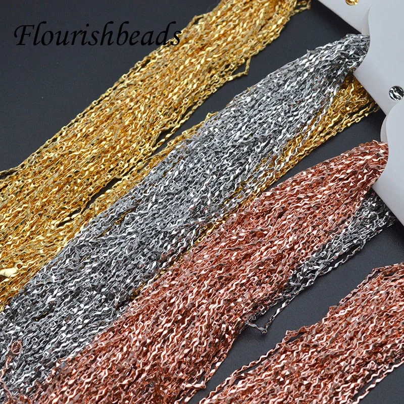 30pcs Nickel Free Anti Fade 1mm Width  Gold Color Metal Necklaces Chains Bulk Link Chains for DIY Jewelry Making Accessories