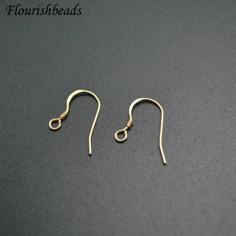 Real Gold / Real Silver Plating Metal Dangle Earrings Hooks DIY Woman Jewelry Findings 50pc Per Lot Wholesale