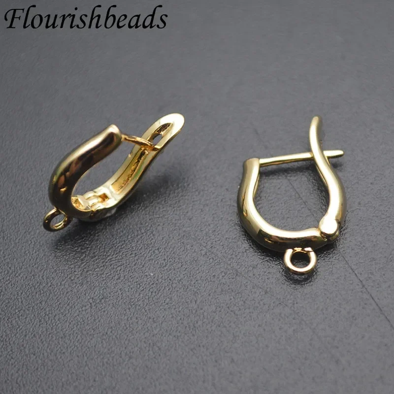 Nickle Free Anti-rust Gold Color Plain Metal Earring Hooks Jewelry Findings 50pc Per Lot