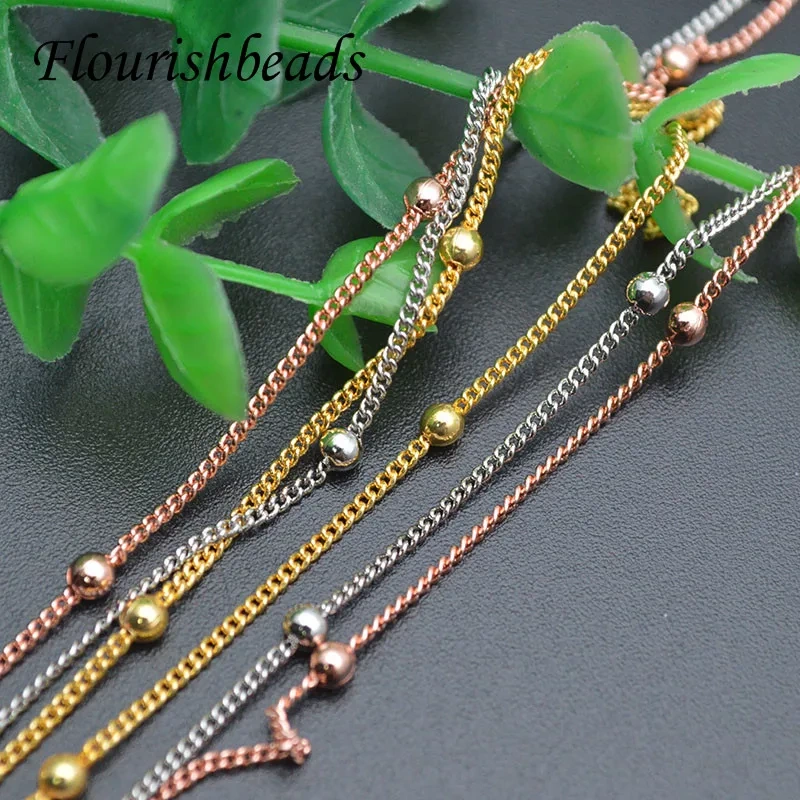 20pcs/lot Gold Rhodium Color Necklace Chains Bulk Lot Metal Ball Bead Necklace Chains for Diy Jewelry Making Supplies