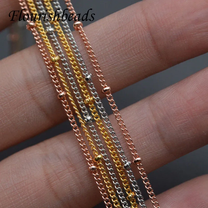 Quality Ball Bead Chains Necklace Bulk Dia 1.5mm Golden Link Chains 30pcs/Lot for Diy Jewelry Making Supplies