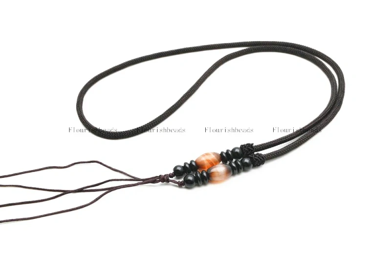 High Quality Slap-up Brown Color 24 Inches Length Necklace Thread Cord Chains with Stone Beads Fit Pendant Jewelry Making