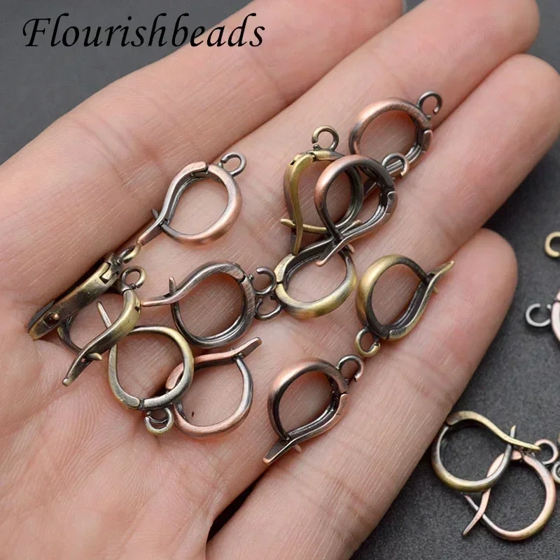 Antique Bronze Metal Round Earrings Hooks Clasps for DIY Woman Handmade Jewelry Making Accessories