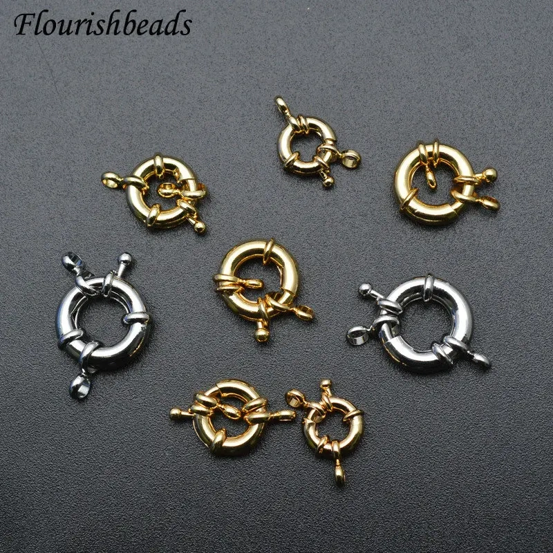 DIY Jewelry Making Components Gold Plating Metal Round Sailor Clasps Connectors Necklace Clasps Bracelet Charms