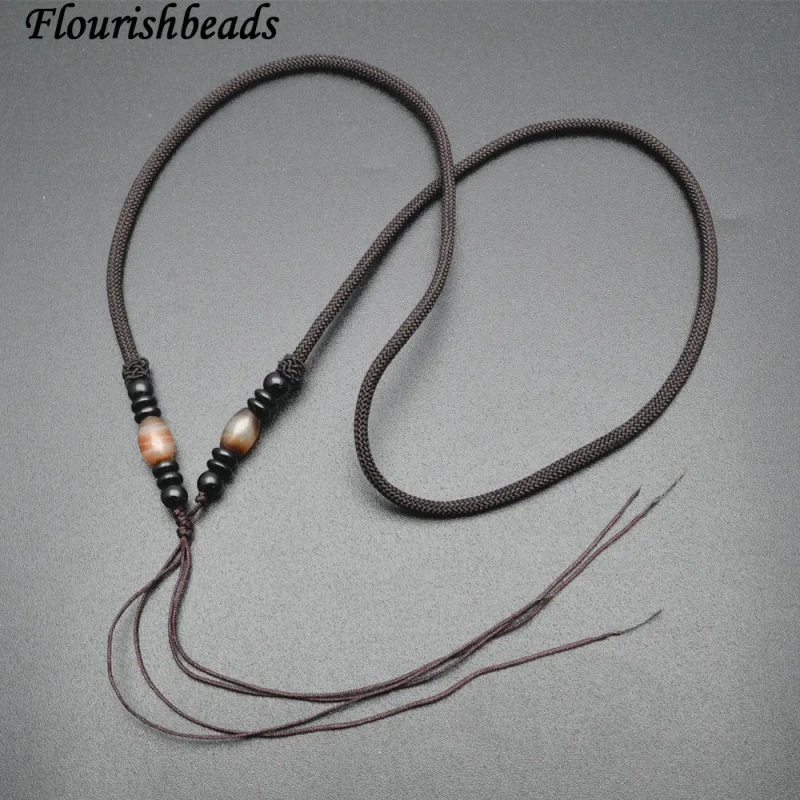 High Quality Slap-up Brown Color 24 Inches Length Necklace Thread Cord Chains with Stone Beads Fit Pendant Jewelry Making