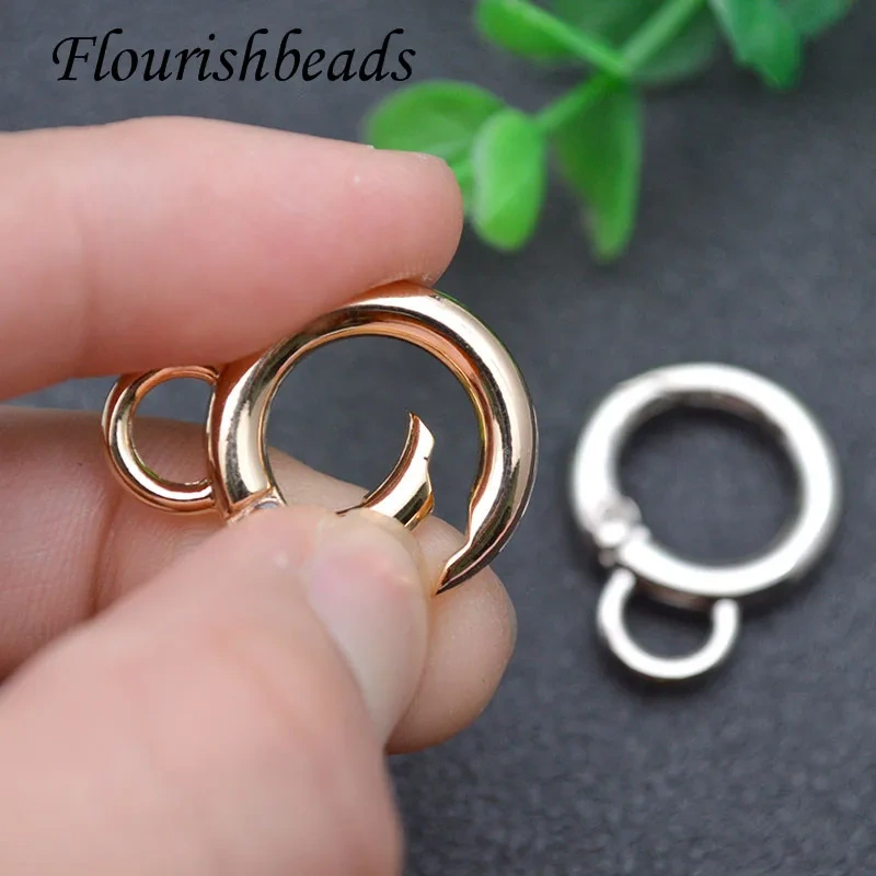 Smooth High Quality Nickel Free Spring Clasp with Hoop Round Carabiner Keychains Dog Chain Buckles Connector Accessories