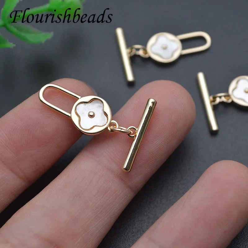 Brass Gold Color Flower Shape O Toggle Clasps DIY Necklace Bracelet Quality Accessories 20pcs/lot