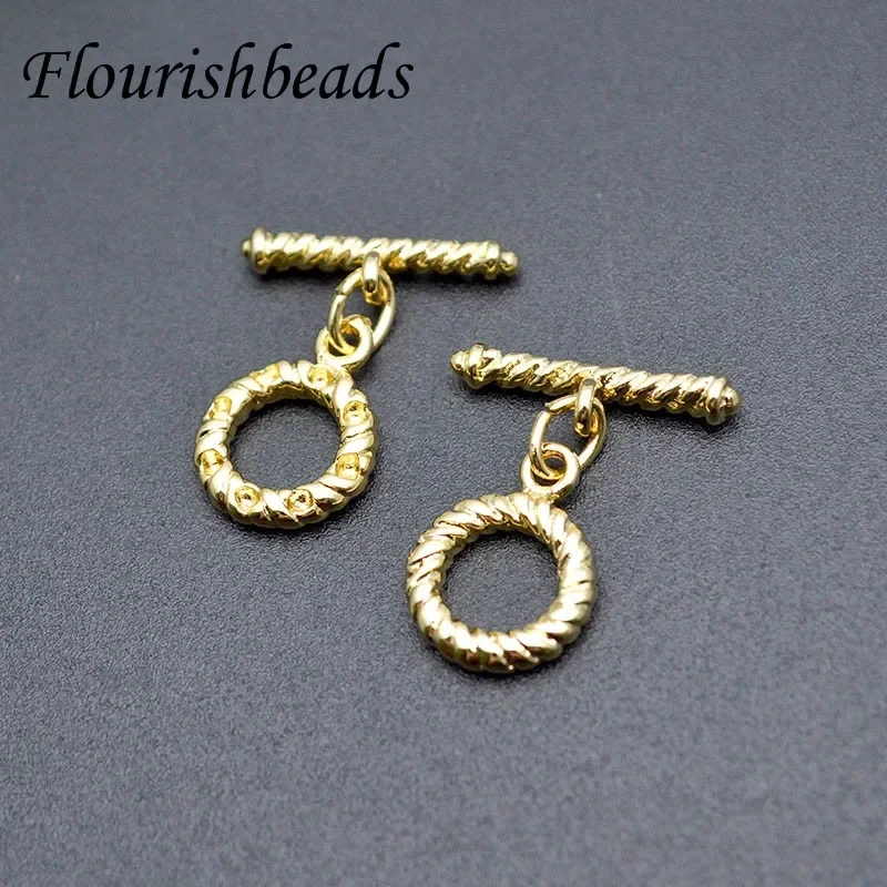 10set Gold Color Round Shape OT Clasps Toggle Clasps Buckle Connector for Bracelet Necklace Jewelry Making Supplies