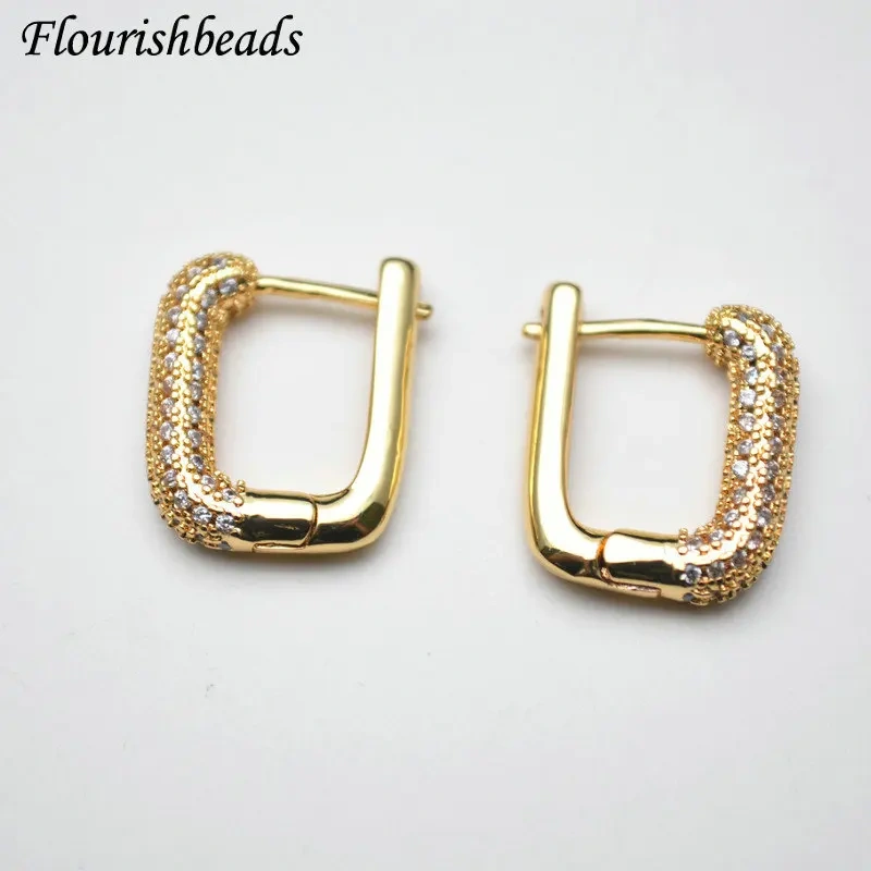 Pave Rhinestone Ear Hooks Earring Connector High Quality DIY Earrings Jewelry Craft Making Components 20pcs