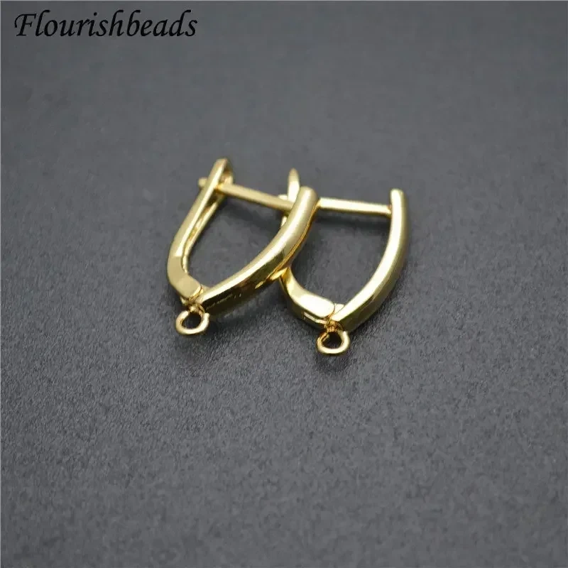 Nickle Free Anti-rust Real Gold Plating Metal Earring Hooks Women Jewelry Making Components 30pieces
