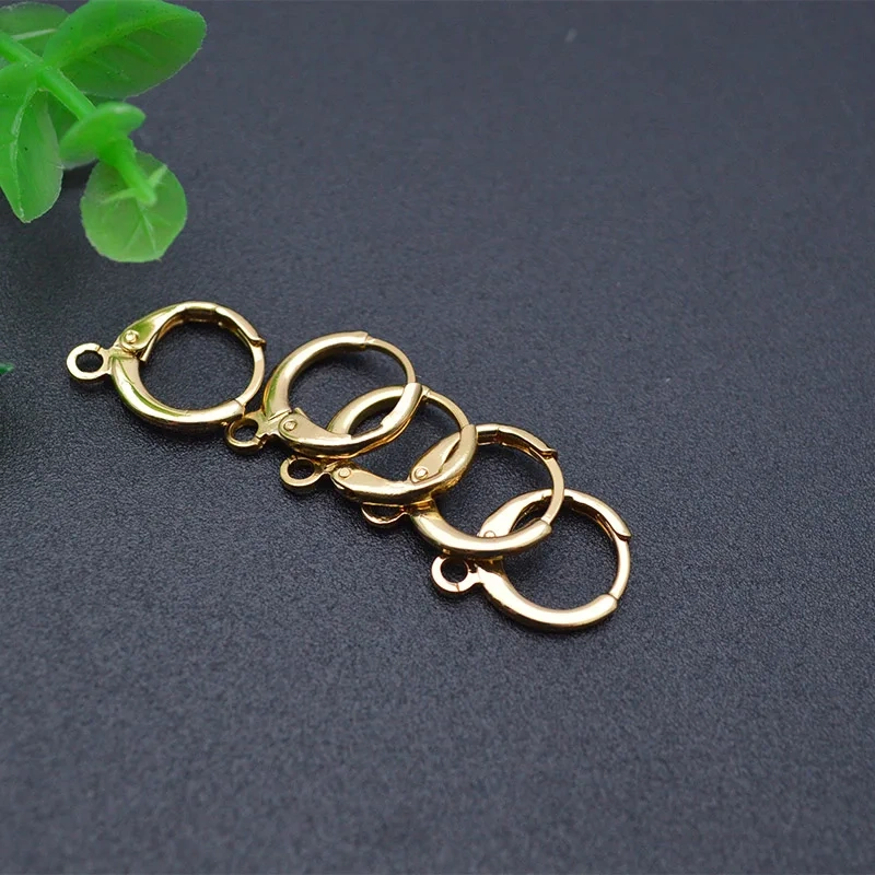 Cheap Price Nickle Free Anti Fading Round Shape Metal Earring Hooks Gold Plating DIY Jewelry Making Supplies