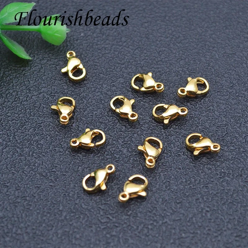 100pc 8mm Gold Plating Color Lobsters Clasps Connectors For DIY Bracelet Necklace Making Supplies wholesale