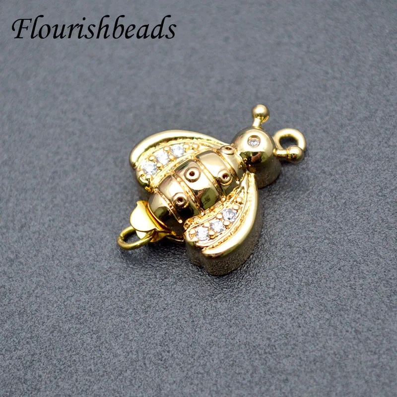 Nickle Free CZ Beads Paved  Bee Butterfly Shape Clasps Connector for DIY Jewelry Making Supplies 10pcs/lot