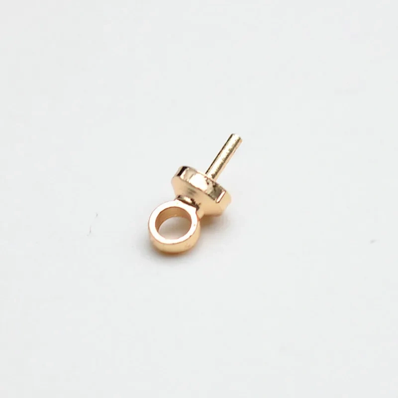 Real Gold Plating Pin Earrings Connector Fit Half Hole Beads DIY Jewelry Findings 100pc Per Lot