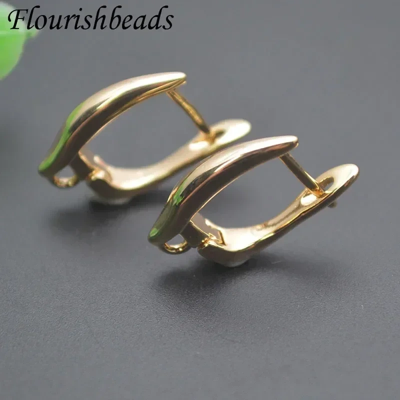 Nickle Free Anti-rust Real Gold Plating Metal Earring Hooks Women Jewelry Making Components 30pieces