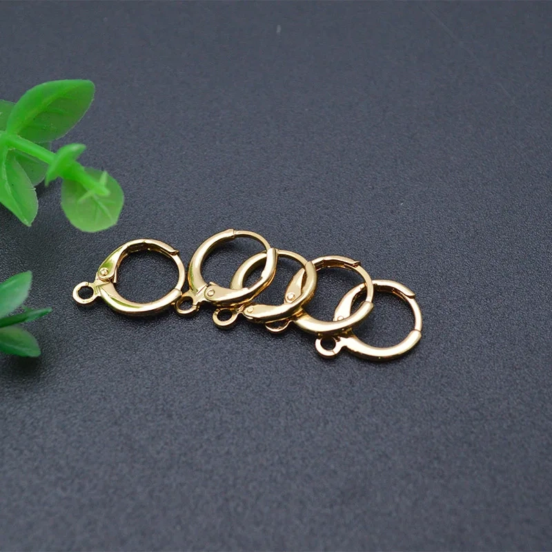 Cheap Price Nickle Free Anti Fading Round Shape Metal Earring Hooks Gold Plating DIY Jewelry Making Supplies