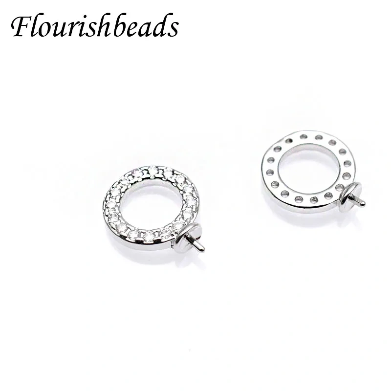 30pcs High Quality Paved Rhinestone Earring Connector with Pin Fit Beads DIY Earrings Luxury Jewelry Making Components