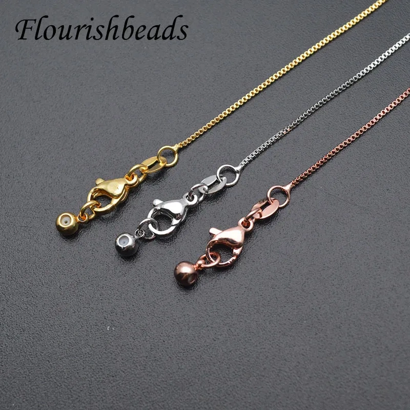30pcs Anti Fading Gold Plating High Quality Box Chains Necklace Slide Clasp Fit for DIY Jewelry Necklace Pendant