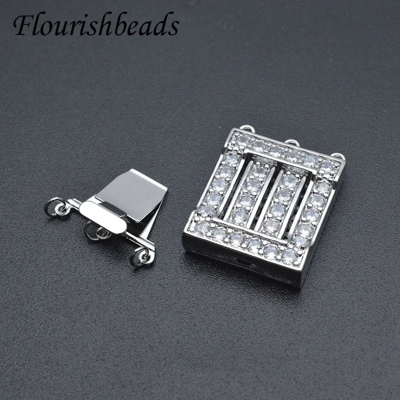 5set New Design High Quality Metal Brass Gold Plated Rectangle Box Clasps Connector DIY Bracelet Accessories for Jewelry