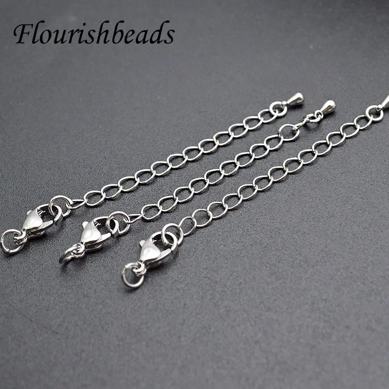 50pcs/lot Metal Extended Extension Tail Chain Lobster Clasps Connector For DIY Jewelry Making Findings Bracelet Necklace