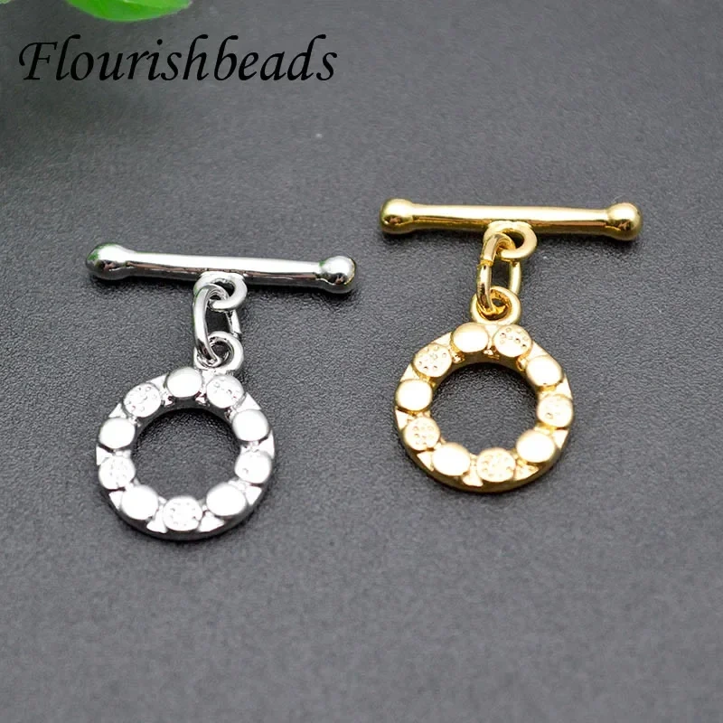 Wholesale 10 Sets Gold Plating One-piece Toggle Clasps Connectors for Bracelet Necklace Chunky OT Clasp DIY Jewelry Making