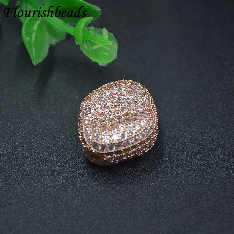 17x20mm Micro Pave Color CZ Square Rectangle Metal Spacer Decor Beads for DIY Jewelry Findings Making Bracelet  Accessories