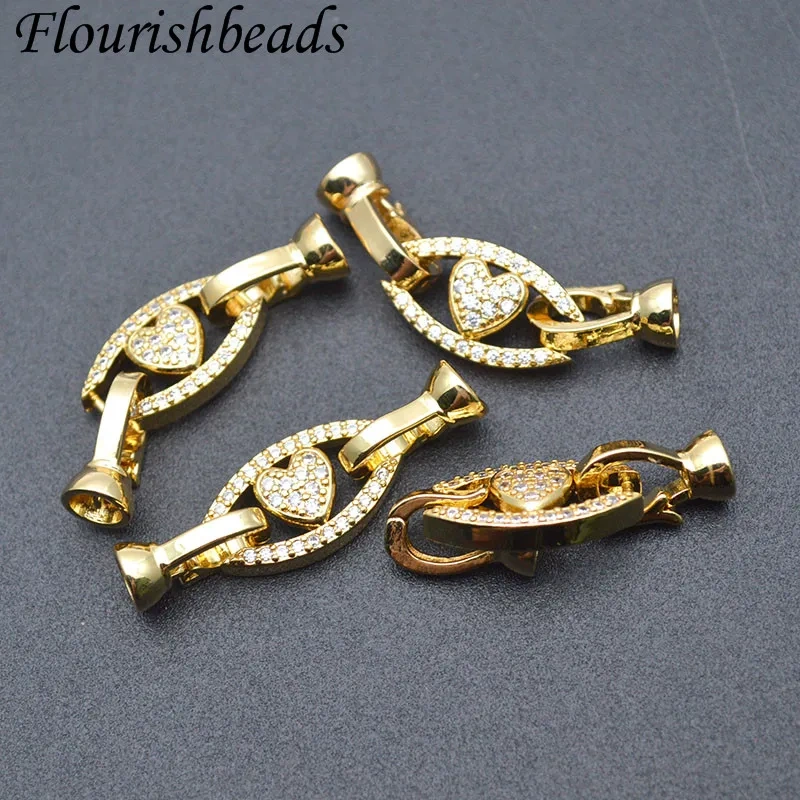 10pcs/lot High Quality Fastener Clasps Connectors Necklace Accessories Paved CZ Beads for Fashion Jewelry Making  Supplies