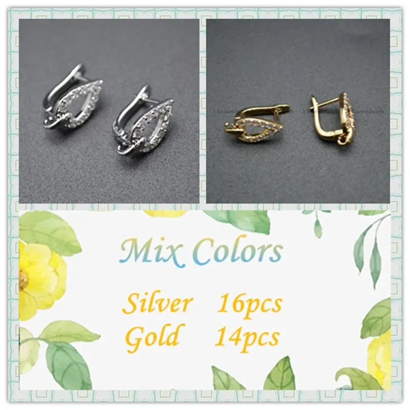 Variou Shape Gold  Silver Color Earring Hooks Fit Dangle Earrings Making Jewelry Findings 30pcs/lot