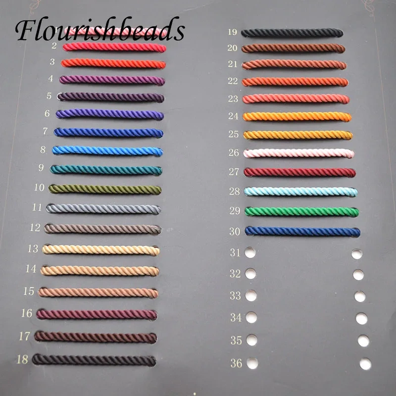 Wholesale 100pc 30 Colors Colorful  2.5mm Thickness Braided Cord Thread Slide Movable  Bracelet Chains Jewelry Making